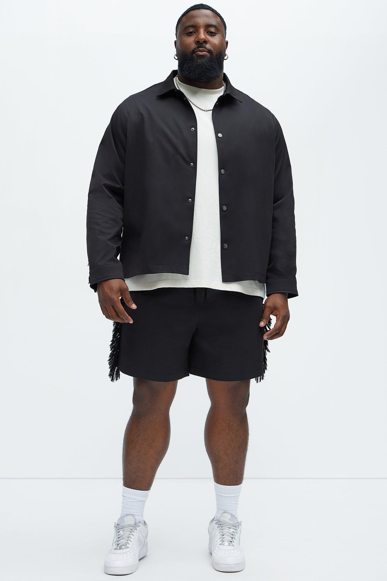 Nowhere Frayed Button Up Shirt - Black Product Image