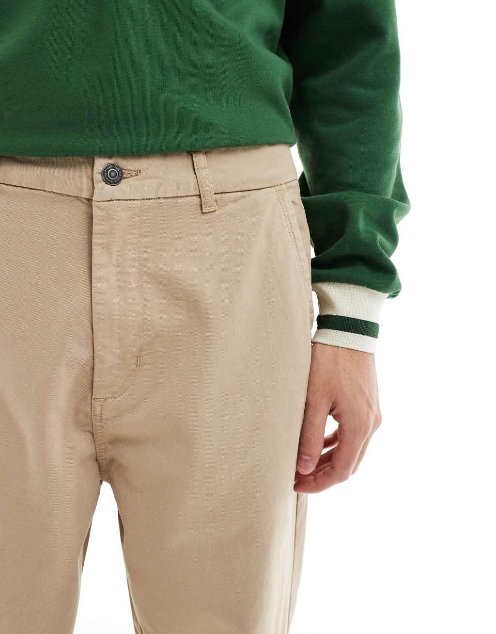 ONLY & SONS loose fit pants in light brown Product Image