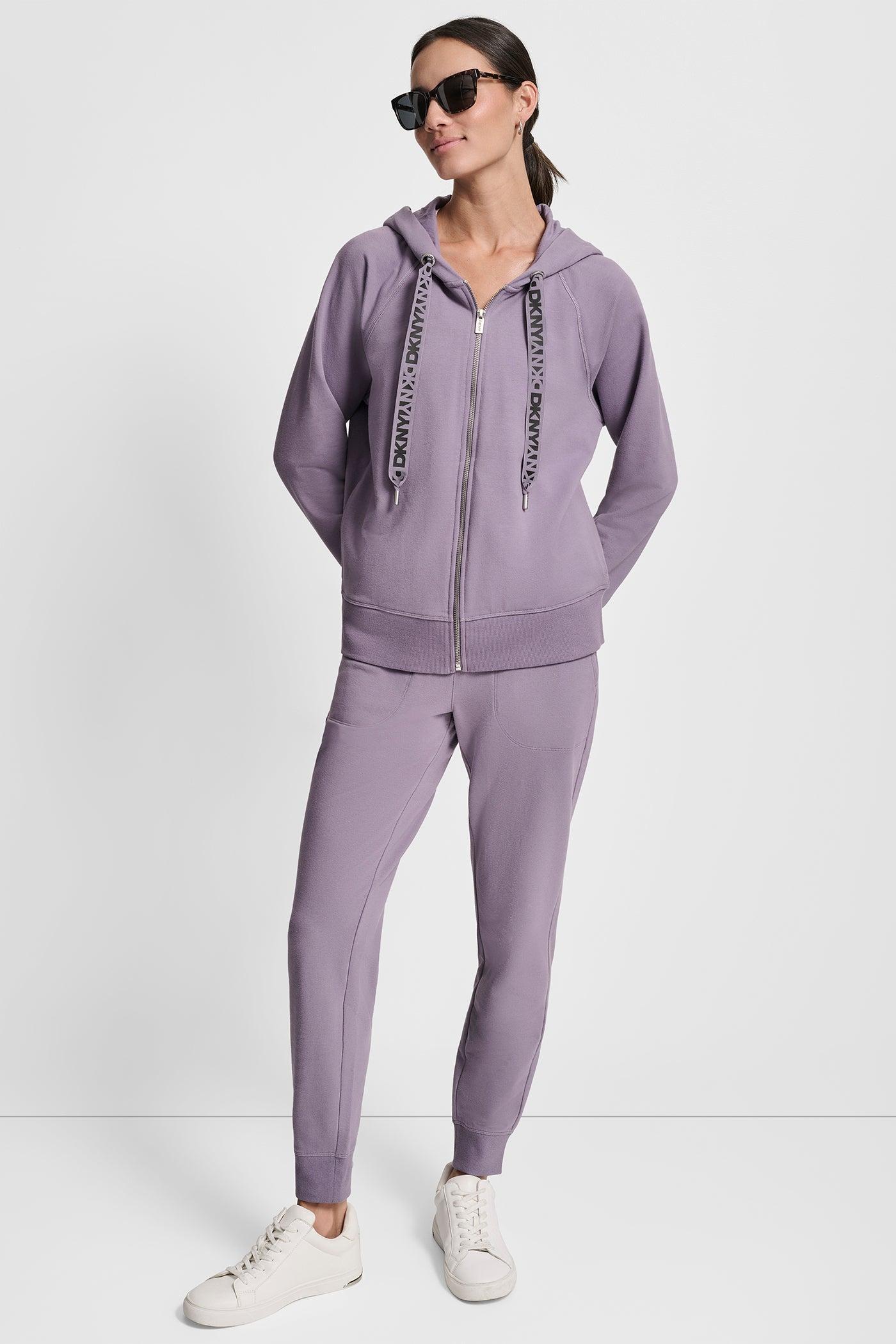 TWO TONE LOGO DRAWCORD ZIP HOODIE Product Image