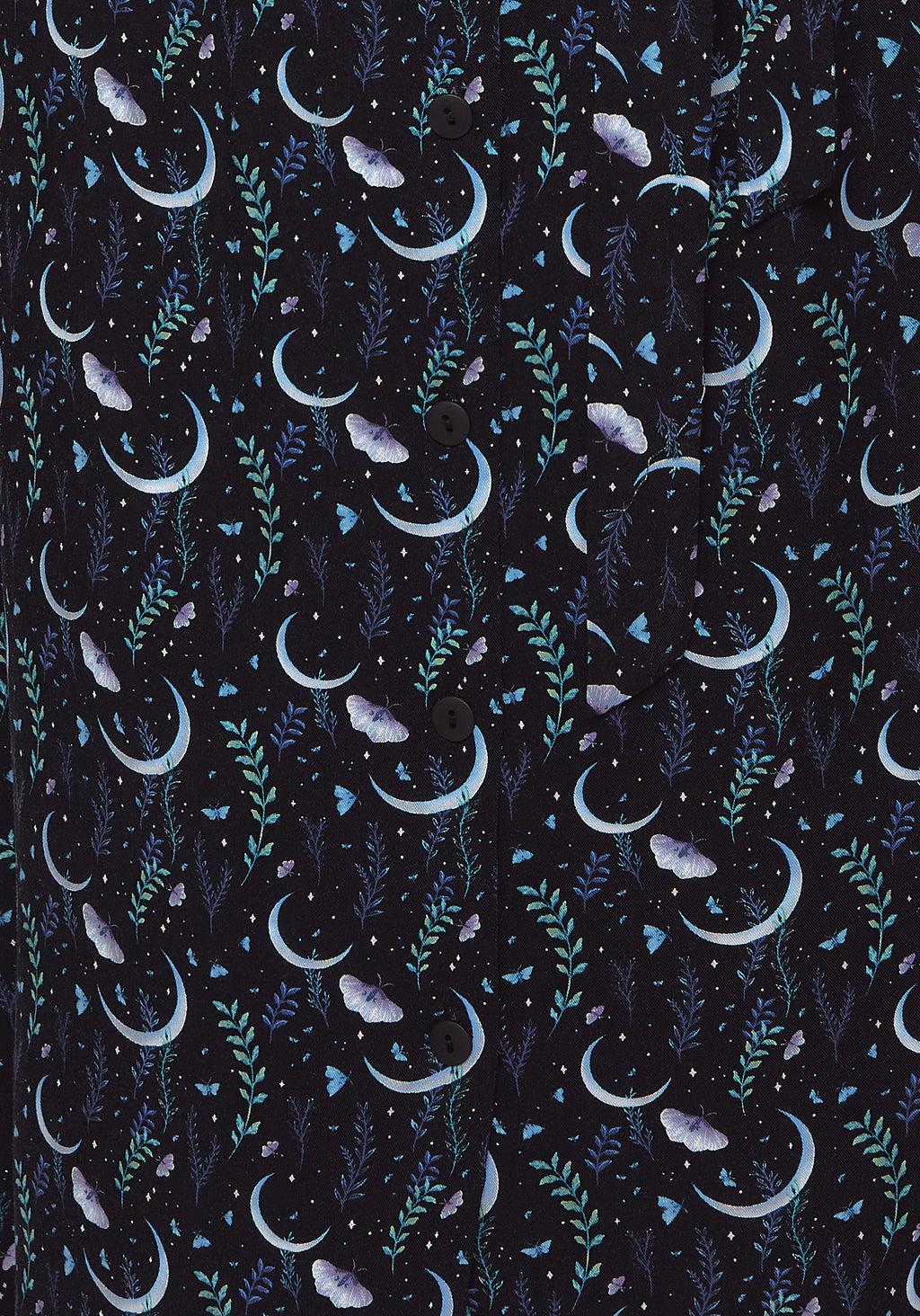 Diana Moon Moth Midi Shirt Dress Product Image