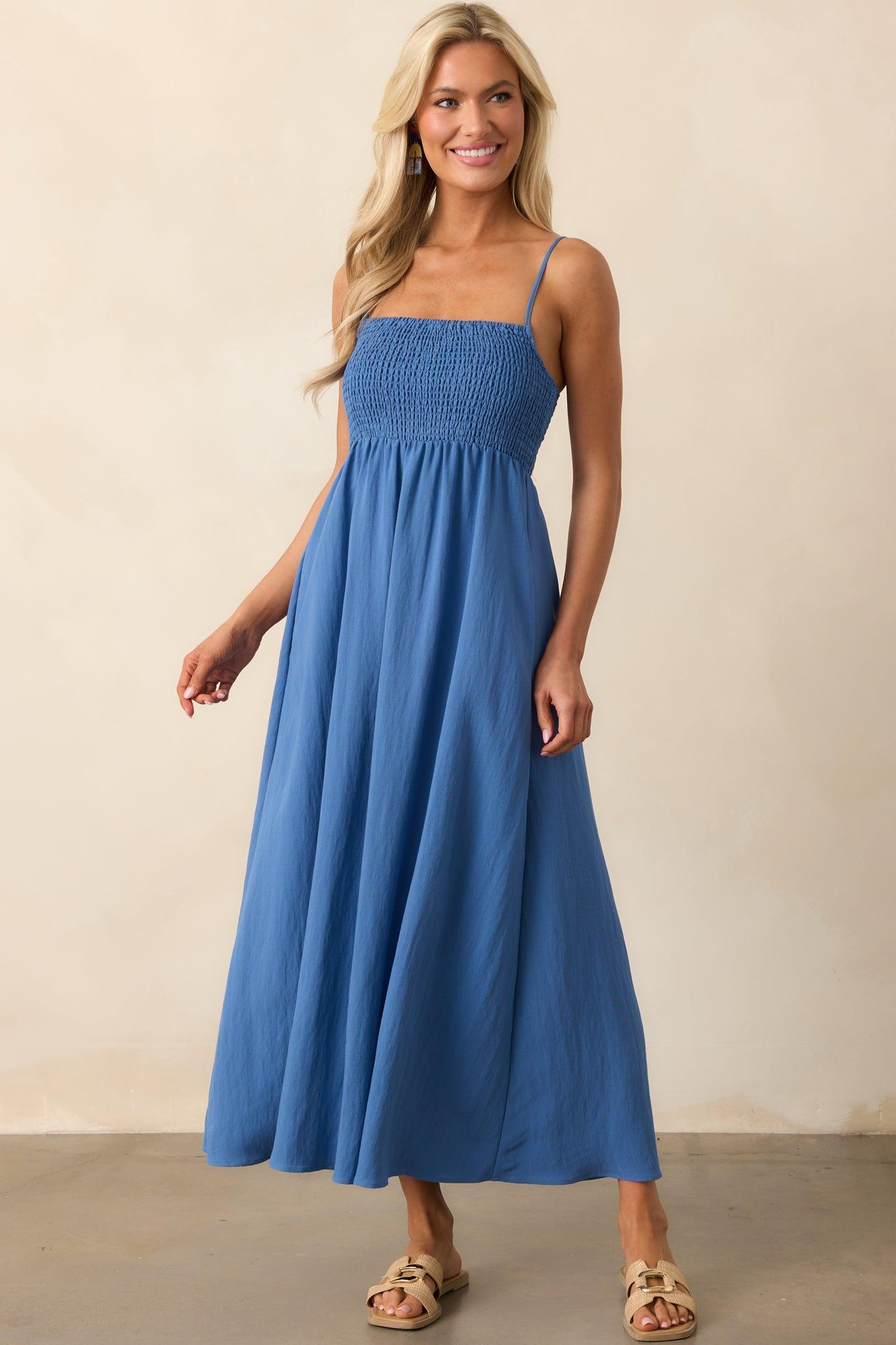 Z Supply Riviera Blue Beachside Midi Dress Product Image