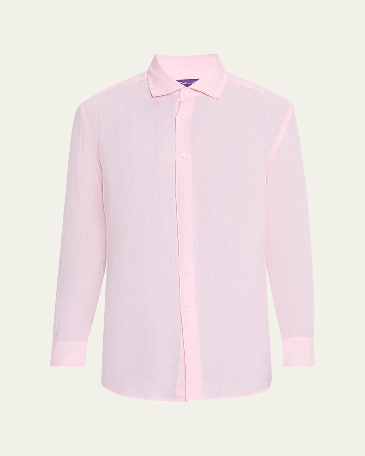 Mens Basketweave Linen Sport Shirt Product Image