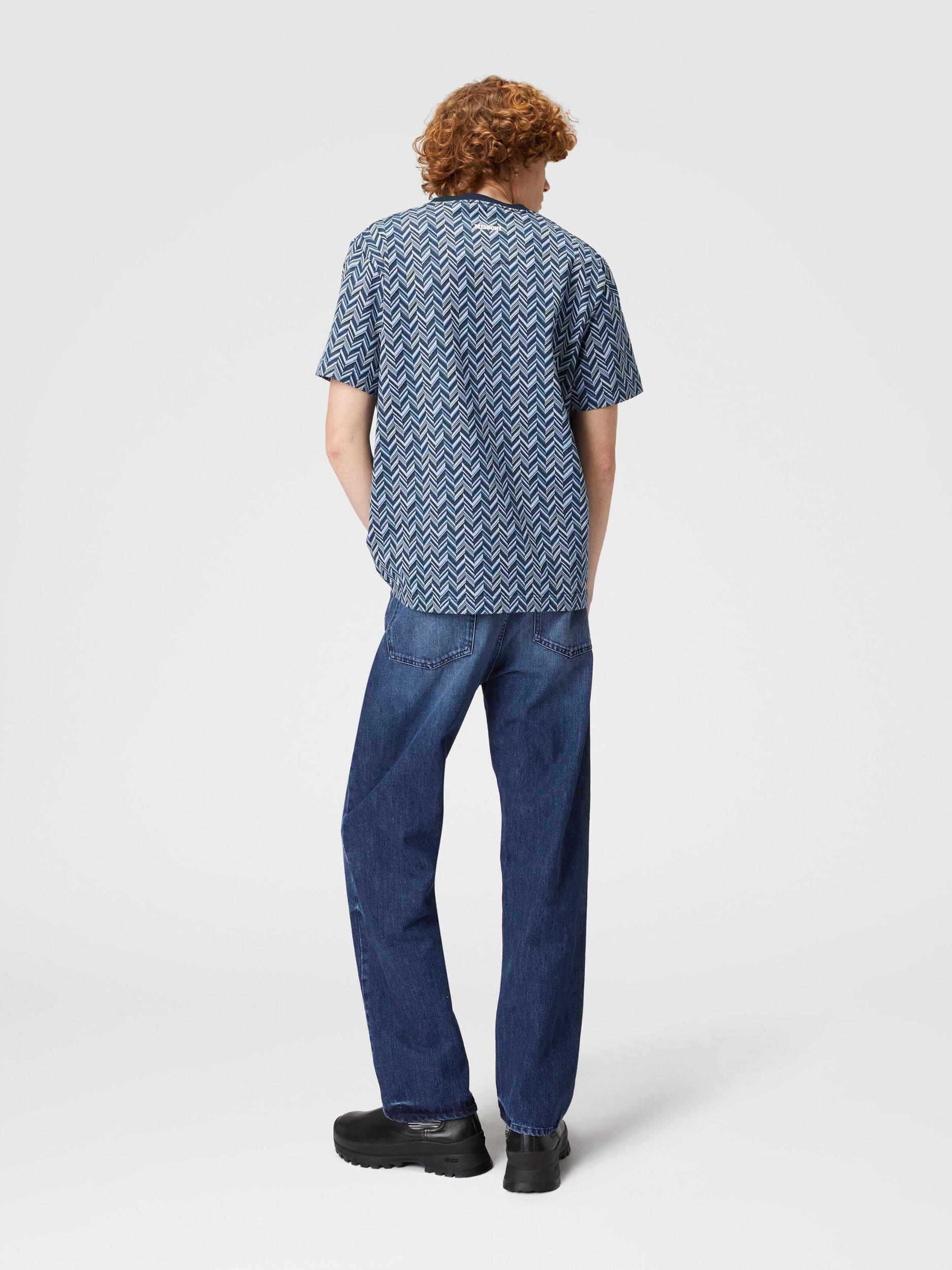 Zig zag jacquard cotton jersey T-shirt Product Image
