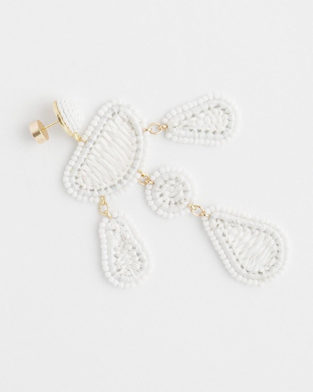 No Droop™ White Crochet Earrings Product Image