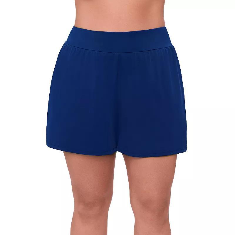Plus Size Bal Harbour Super High Waist Swim Shorts, Womens Product Image