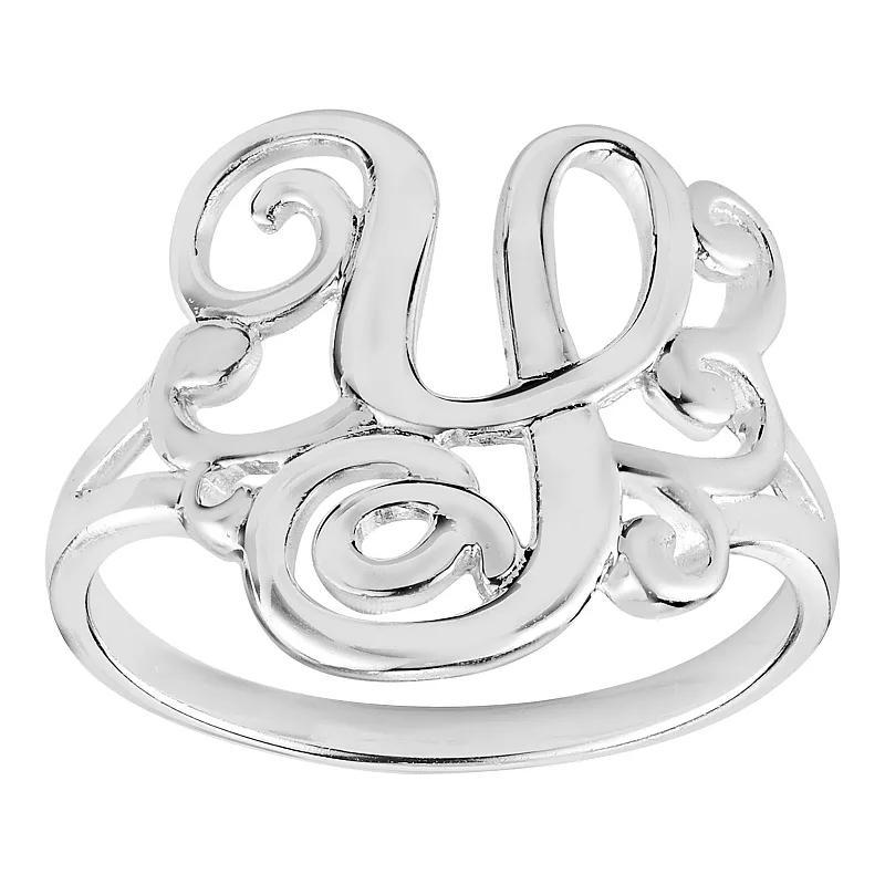 PRIMROSE Sterling Silver Monogram Initial Ring, Women's, Size: 7 Product Image