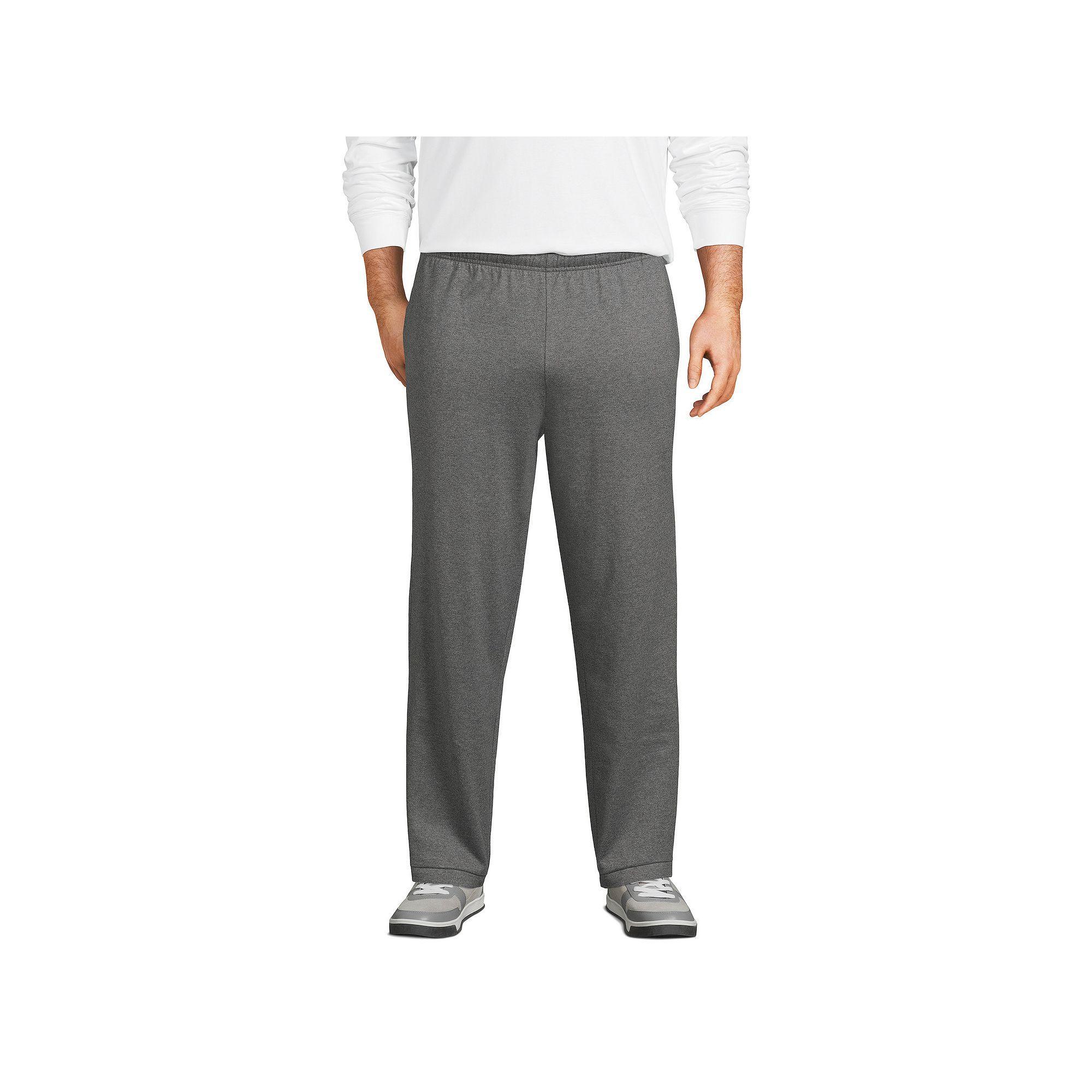 Big & Tall Lands' End Jersey Knit Sweatpants, Men's, Size: 3XB, Gray Grey Product Image