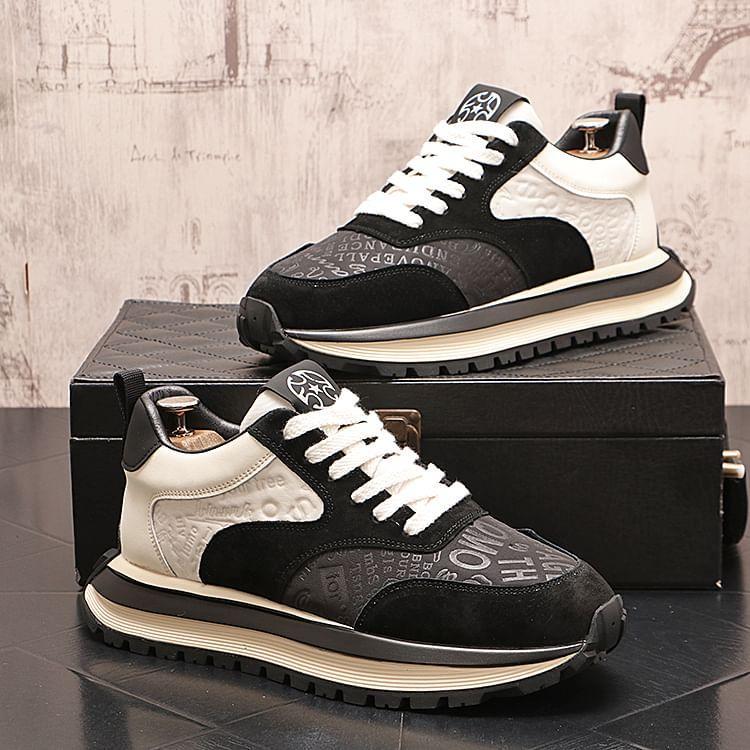 Lettering Lace-Up Sneakers Product Image
