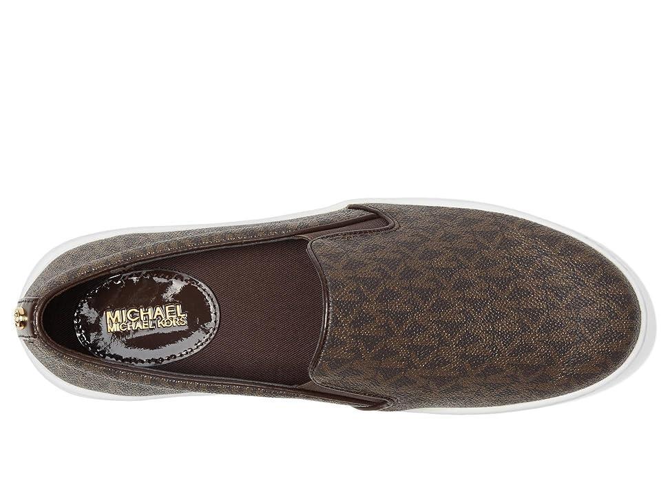 MICHAEL Michael Kors Keaton Slip-On Mini MK Logo Coated Canvas/Suprema Nappa Sport) Women's Slip on Shoes Product Image