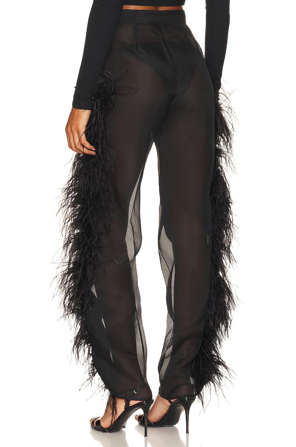 Organza High Waisted Trouser With Ostrich Lapointe Product Image