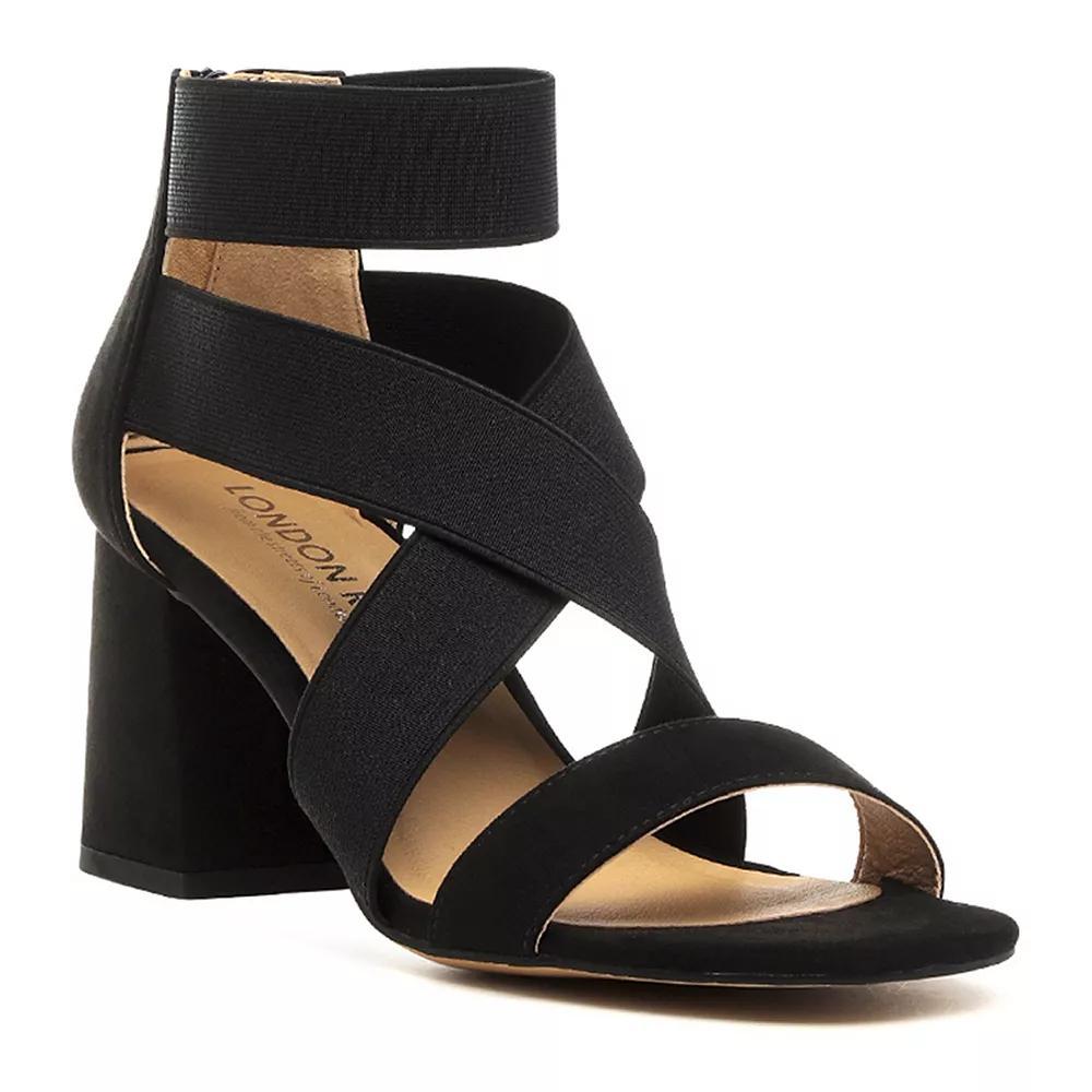 London Rag Benicia Women's Block Heel Sandals, Size: 5, Black Product Image
