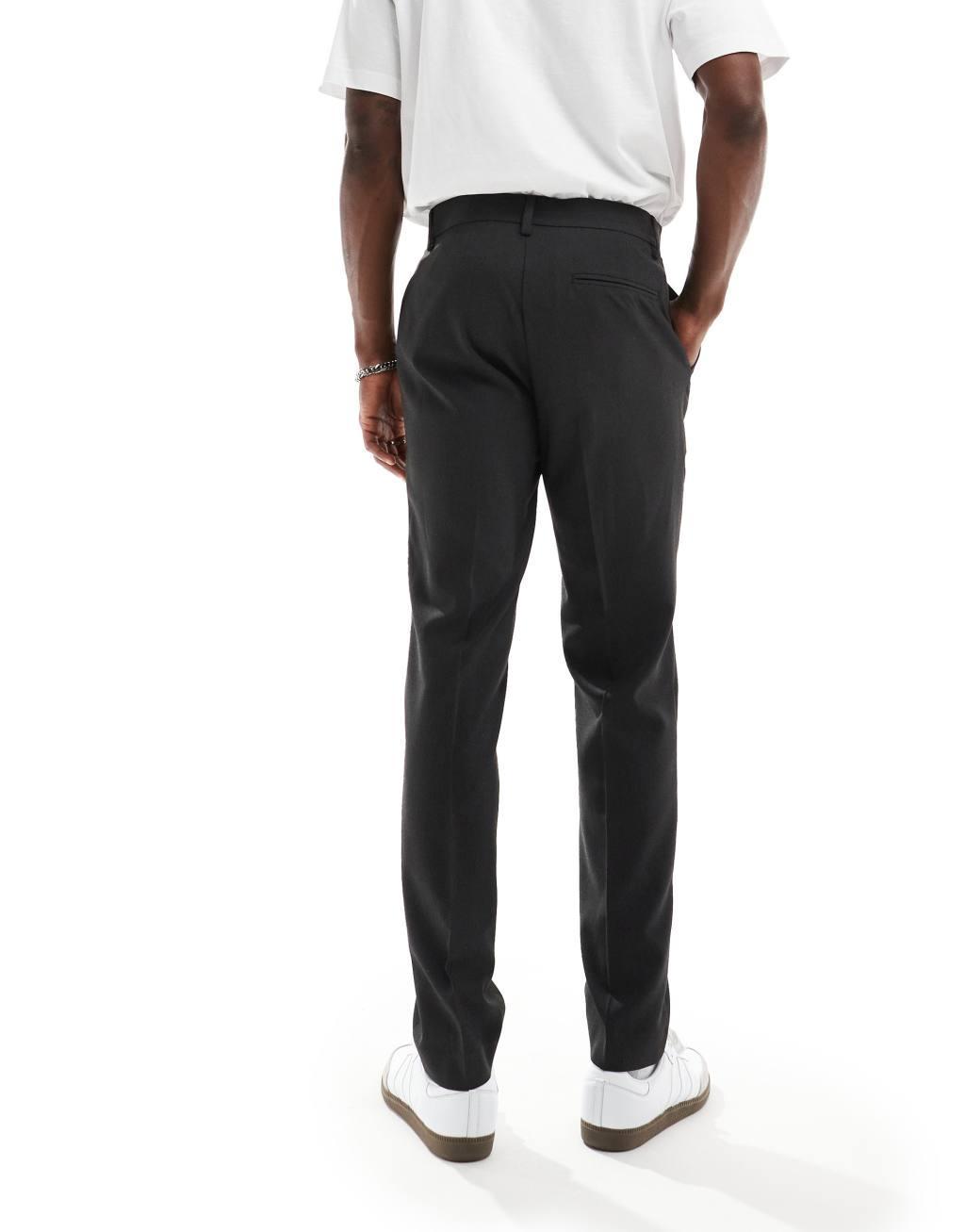 ASOS DESIGN slim suit pants in black pindot Product Image