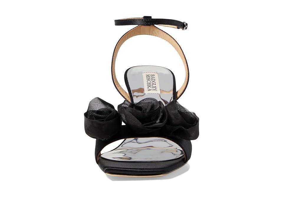 Carli Satin Tulle Rose Ankle-Strap Sandals Product Image