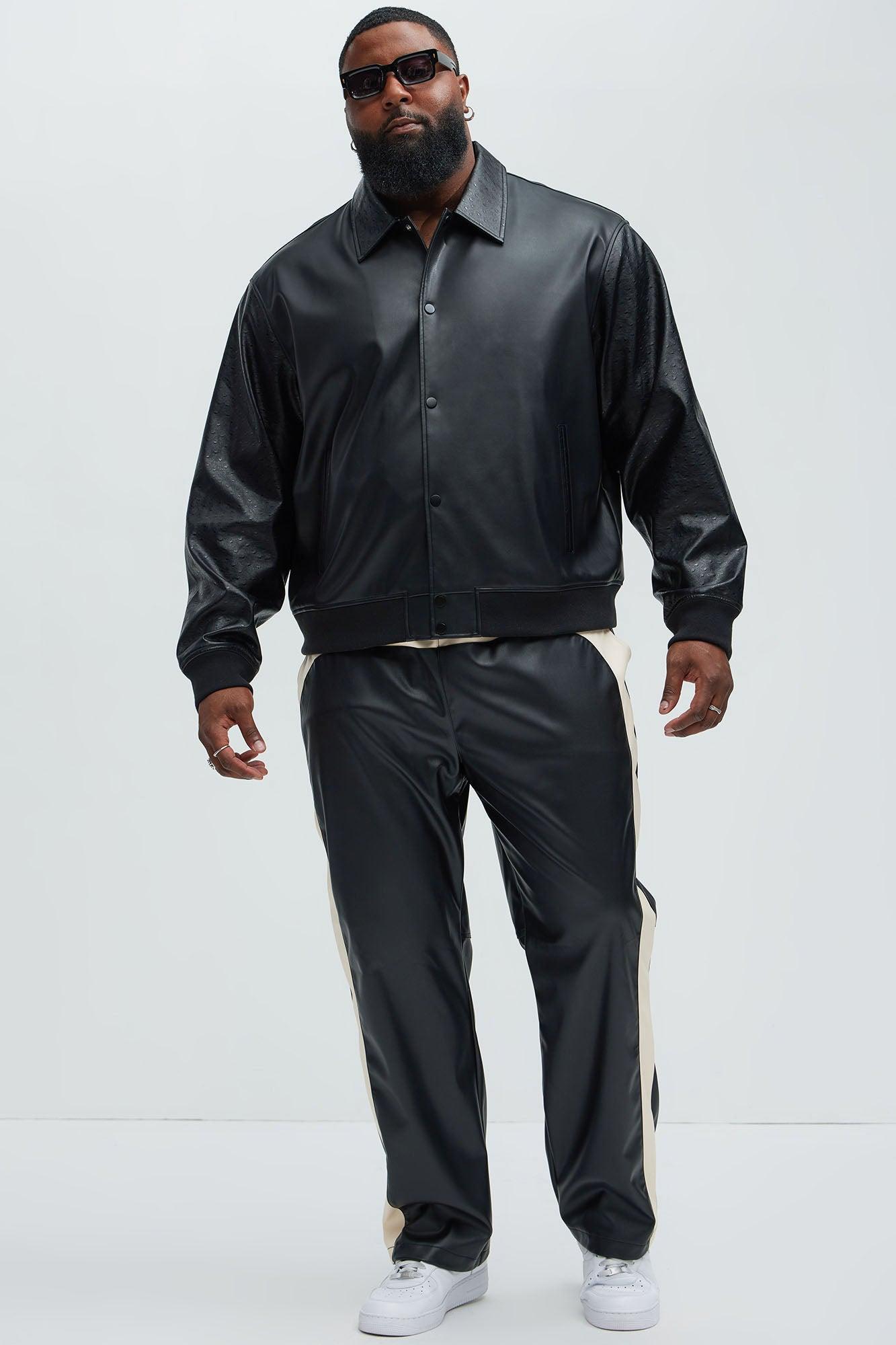The Only Contrast Faux Leather Jacket - Black Product Image