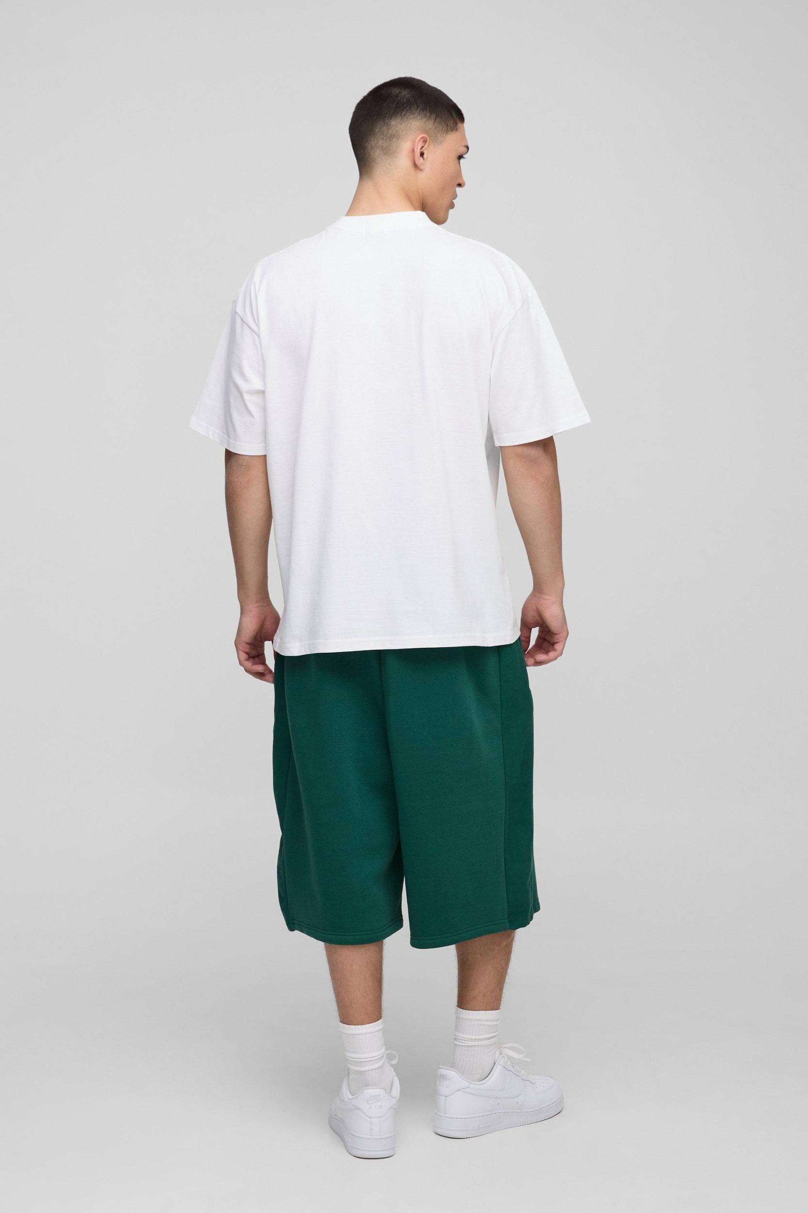 White Oversized Boxy Extended Neck Monaco Magazine Graphic T-Shirt | boohooMAN USA Product Image