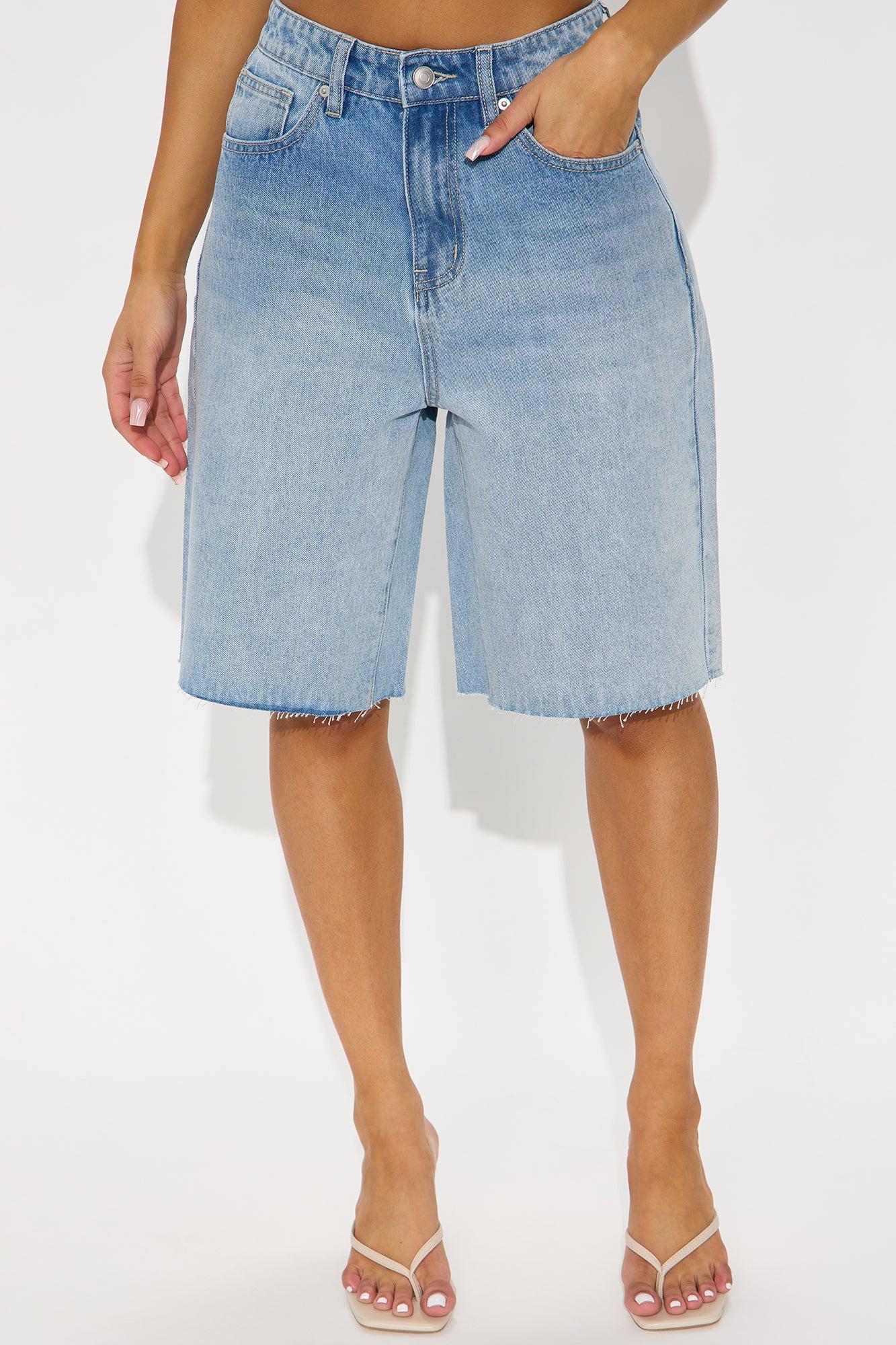 Coastal Classic Bermuda Denim Shorts - Light Wash Product Image