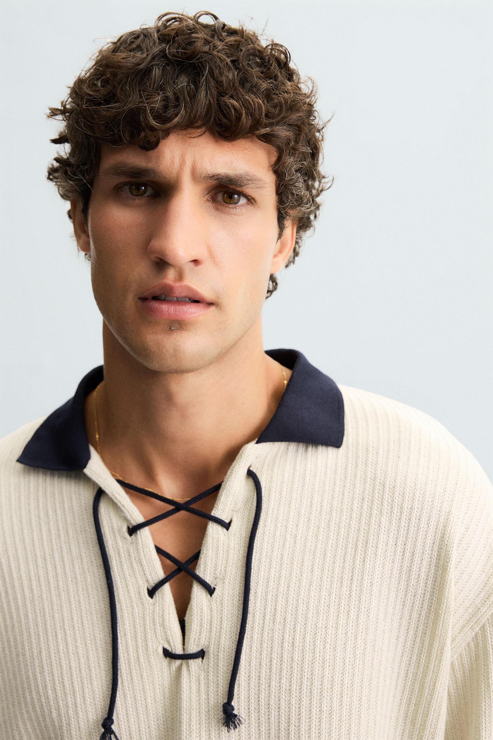 TEXTURED DRAWSTRING SWEATSHIRT Product Image