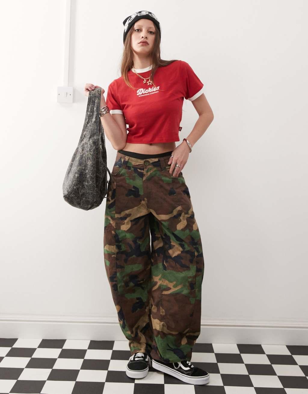 Dickies Lewistown ringer T-shirt in red Product Image