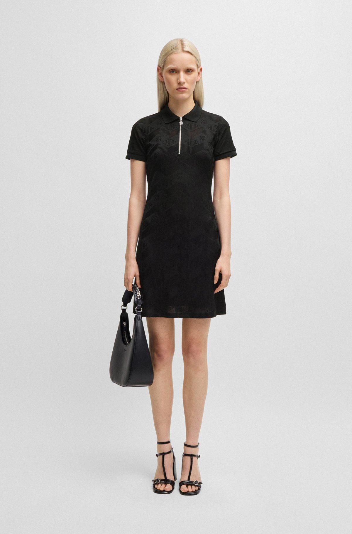 Jacquard-knit dress with logo-zip placket Product Image
