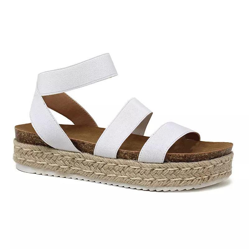 Yoki Chiara 10 Women's Espadrille Platform Sandals, Size: 6.5, White Product Image