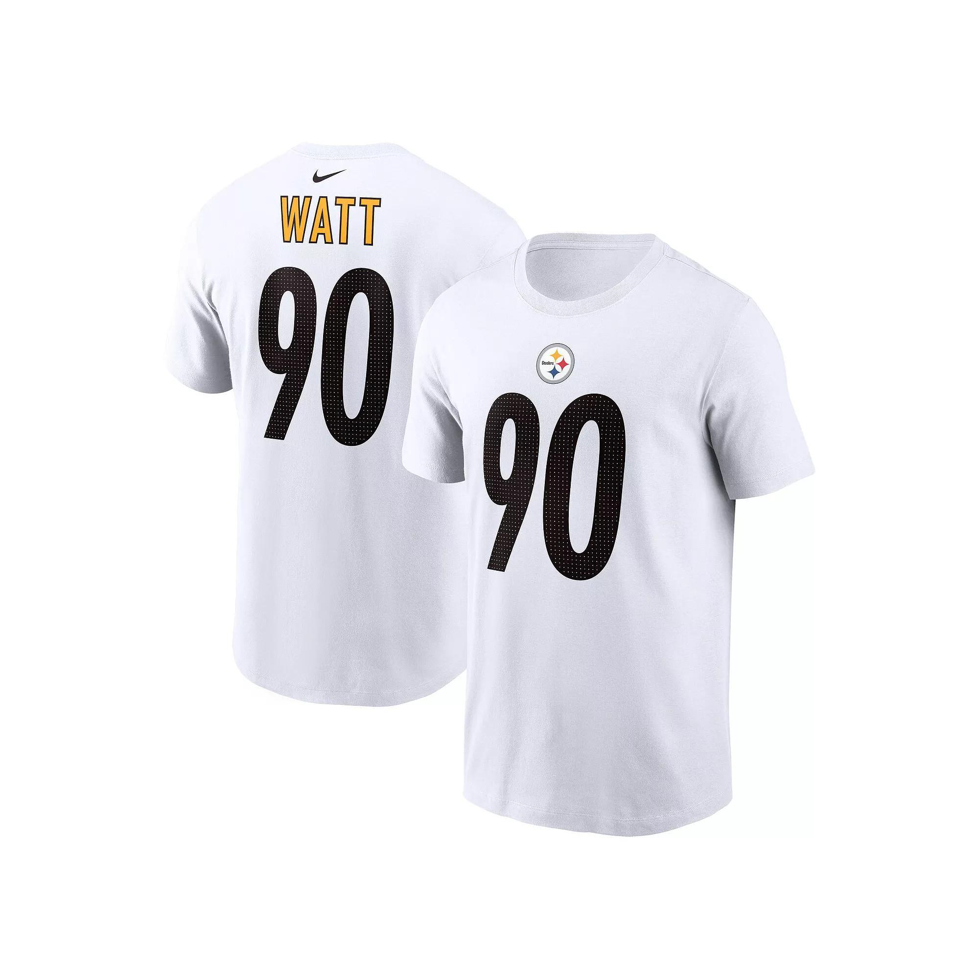 Men's Nike T.J. Watt White Pittsburgh Steelers Player Name & Number T-Shirt, Size: 2XL Product Image