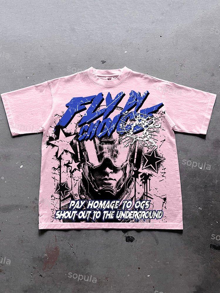 Fly By Choice Graphic Print Cotton T-Shirt Product Image