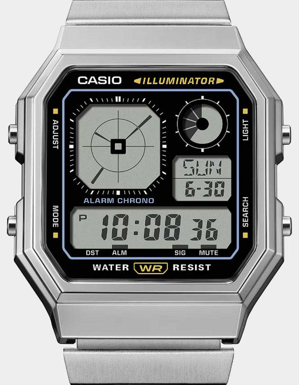 CASIO A130WE-1A Watch - BLK/SILVER Product Image