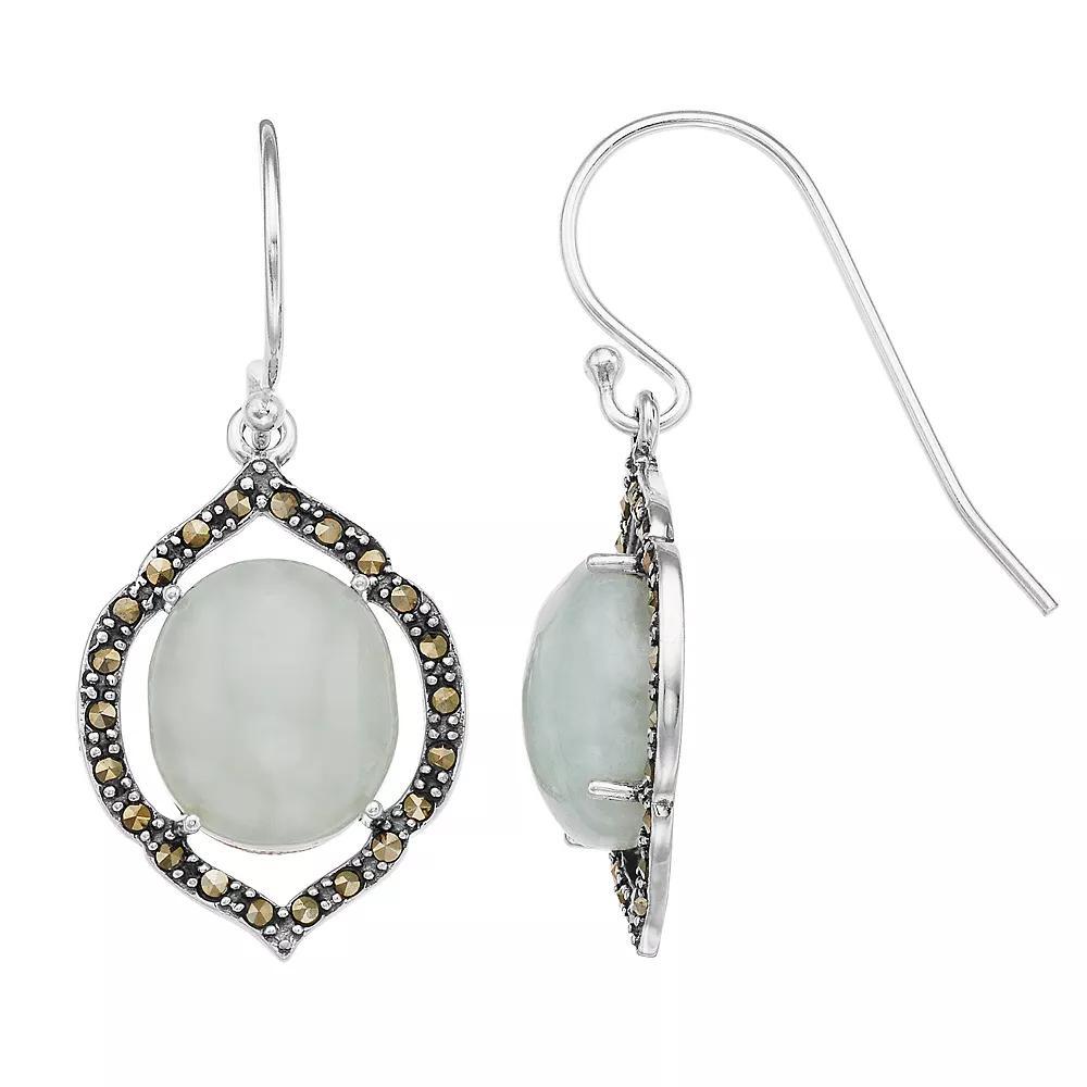 Tori Hill Marcasite & Jade Moroccan Drop Earrings, Women's, Silvertone Product Image