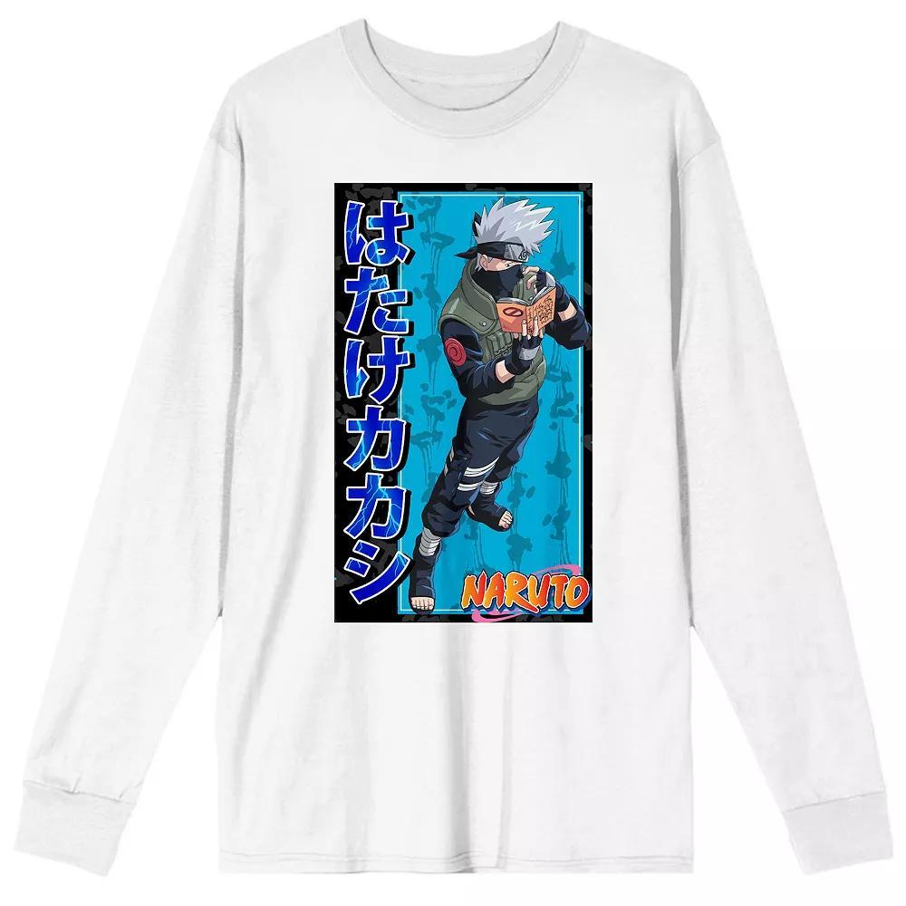 Men's Naruto Classic Kakashi Long Sleeve Tee, Size: Medium, White Product Image