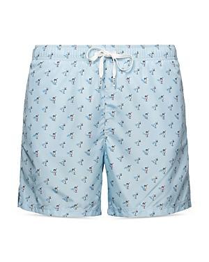 Mens Palm Tree-Print Swim Trunks Product Image