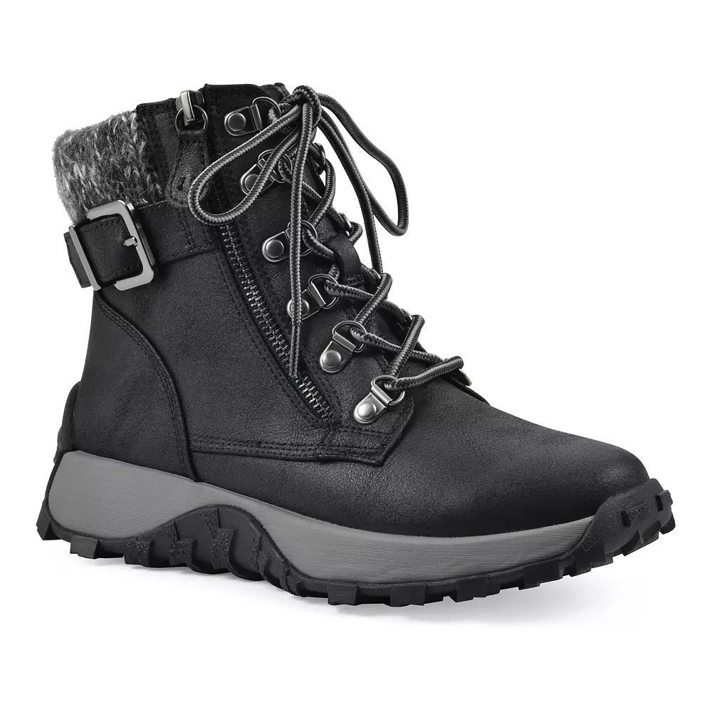Cliffs by White Mountain Tracking Women's Ankle Boots, Size: 7.5, Black Fabric Product Image