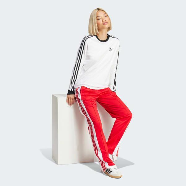 adidas Adicolor 3-Stripes Regular Long Sleeve Tee White L Womens Product Image