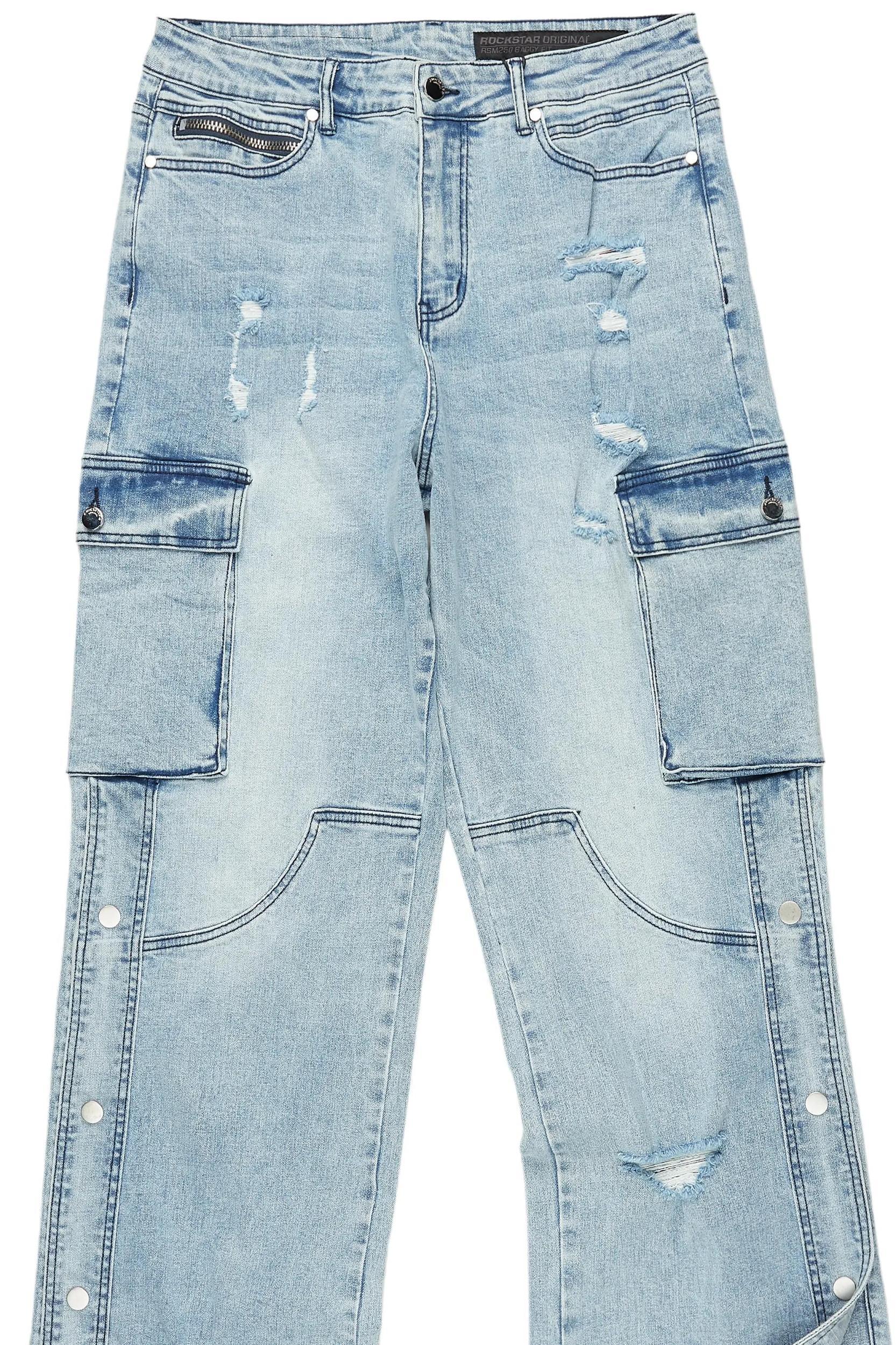 Kuiper Light Blue Baggy Fit Jean Male Product Image