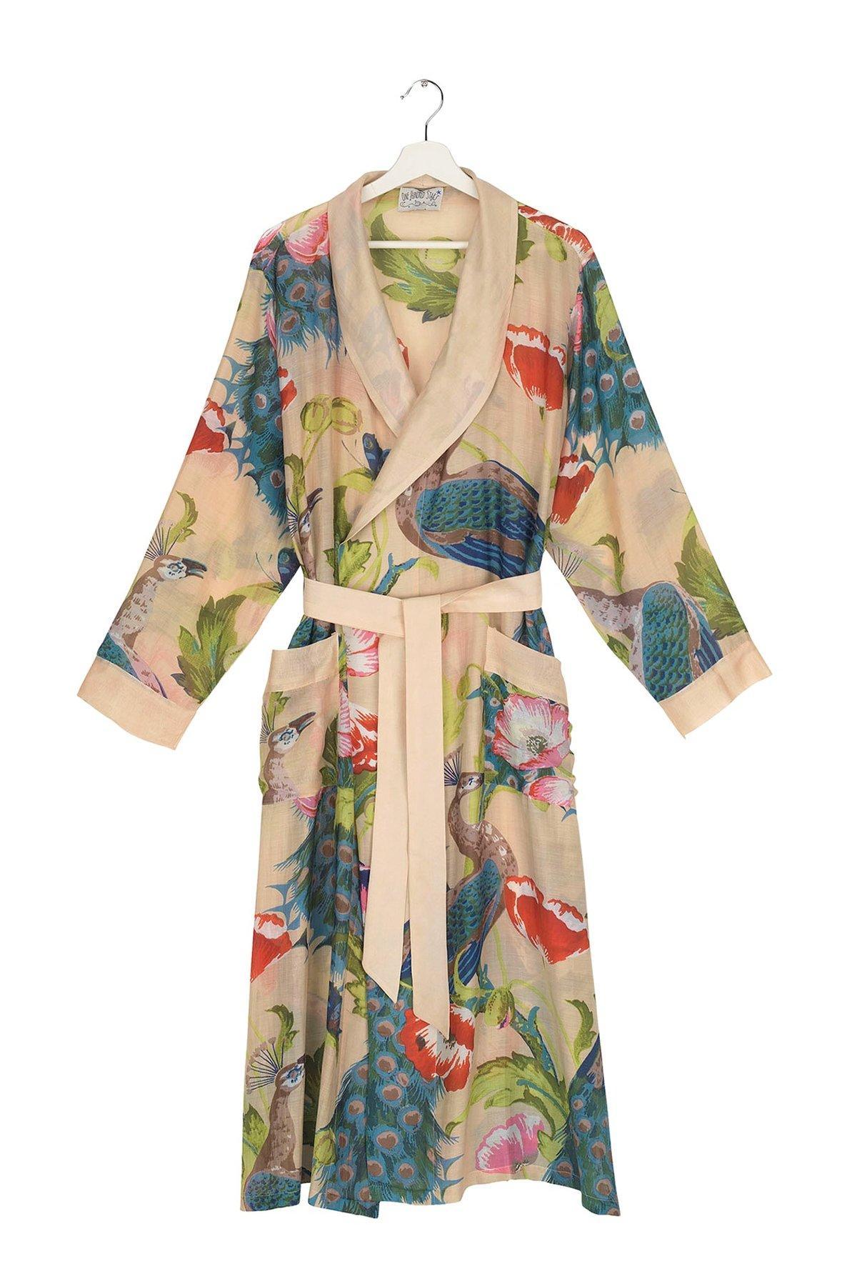 Floral Viscose Robe Gown with Removable Waist Tie Closure Product Image