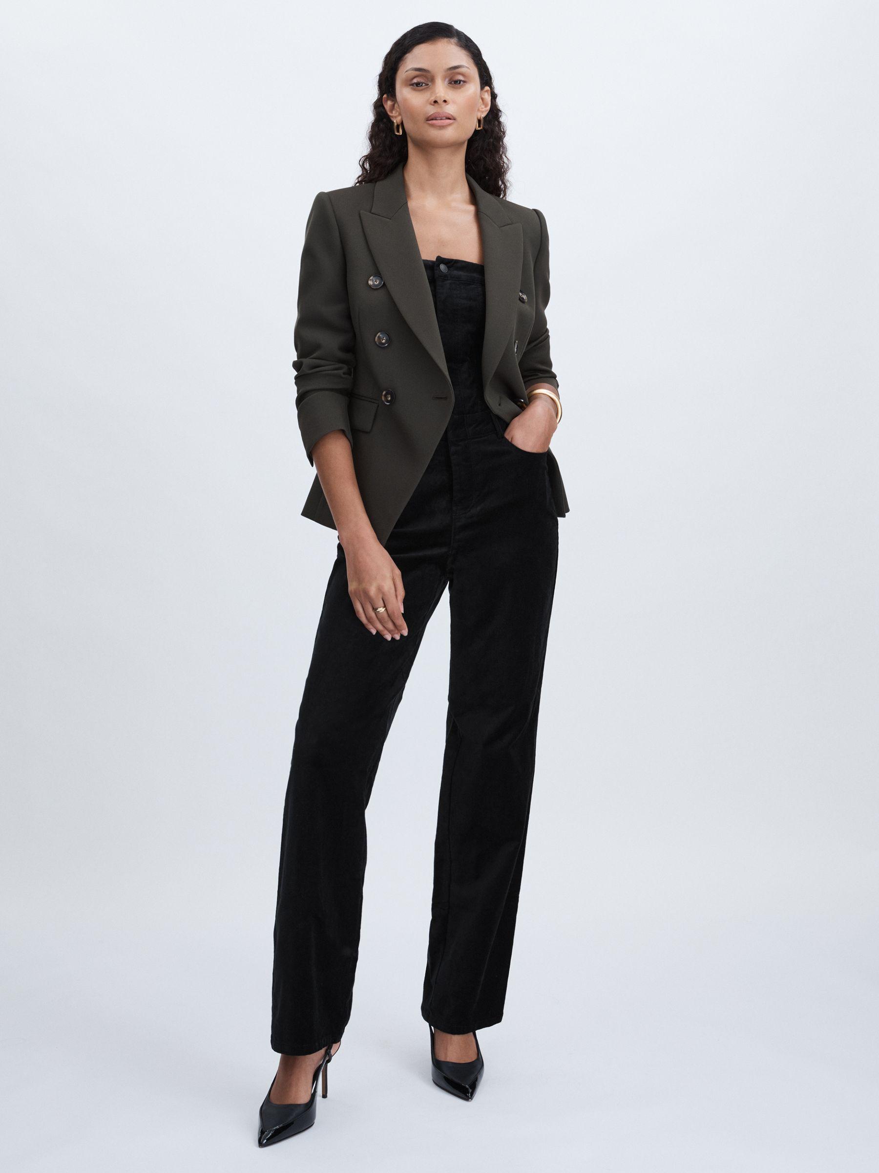 Good American Velvet Strapless Jumpsuit in Black Product Image