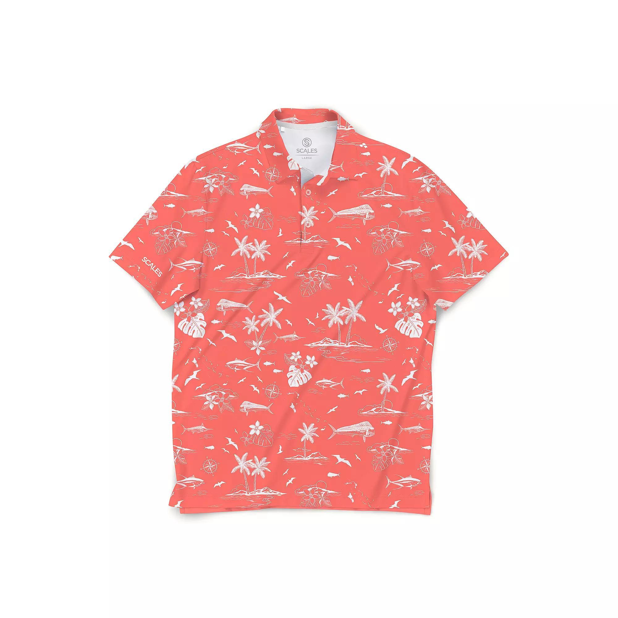 Men's SCALES Offshore Clubhouse Collection Golf Polo Shirt, Size: XL, Orange Product Image