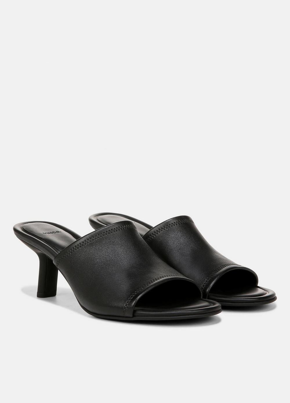 Womens Joan Leather Heeled Sandal, Black, Size 5 Vince Product Image