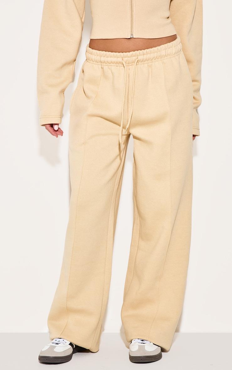 Latte Seam Detail Wide Leg Sweatpants Product Image