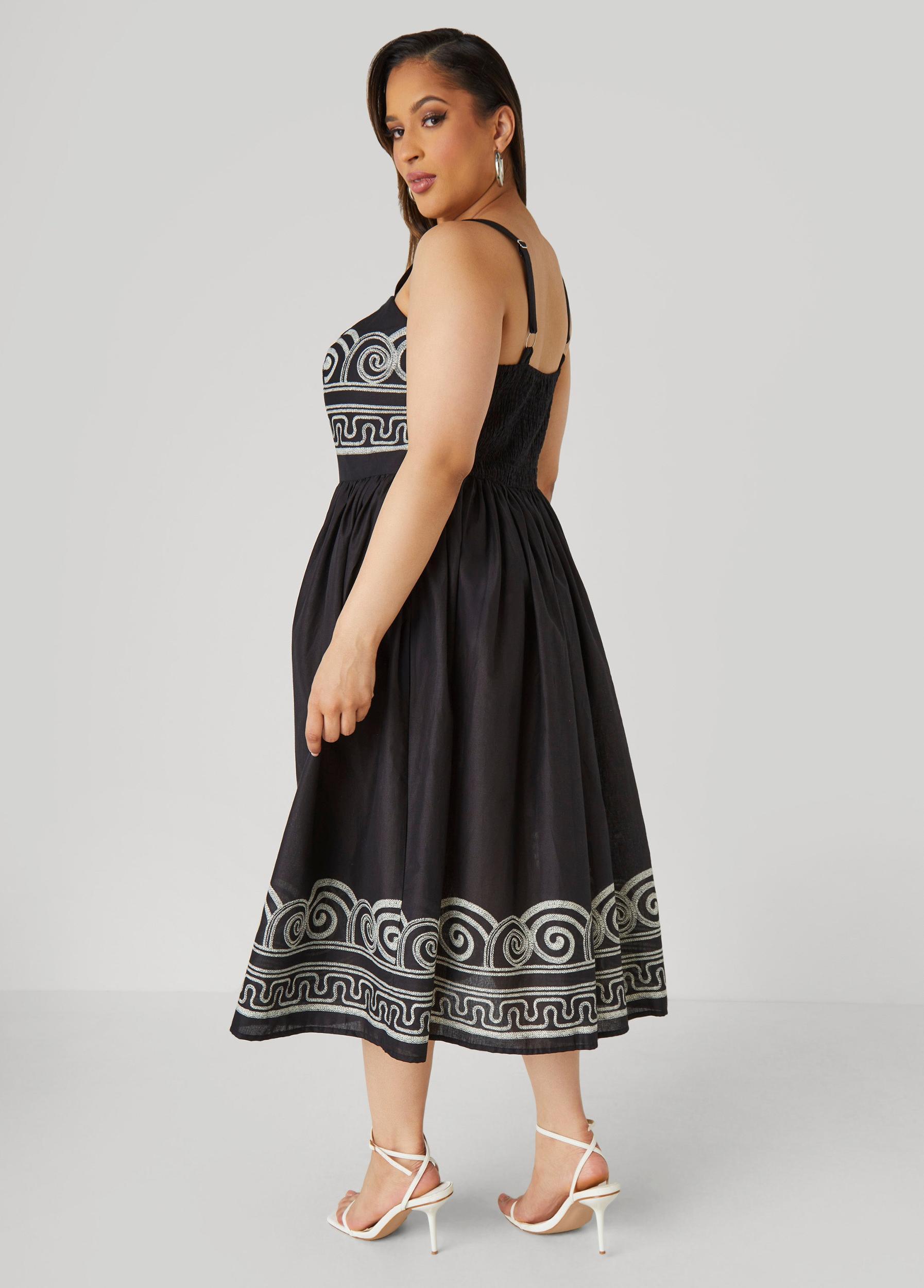 Scroll Print Cotton Dress Product Image