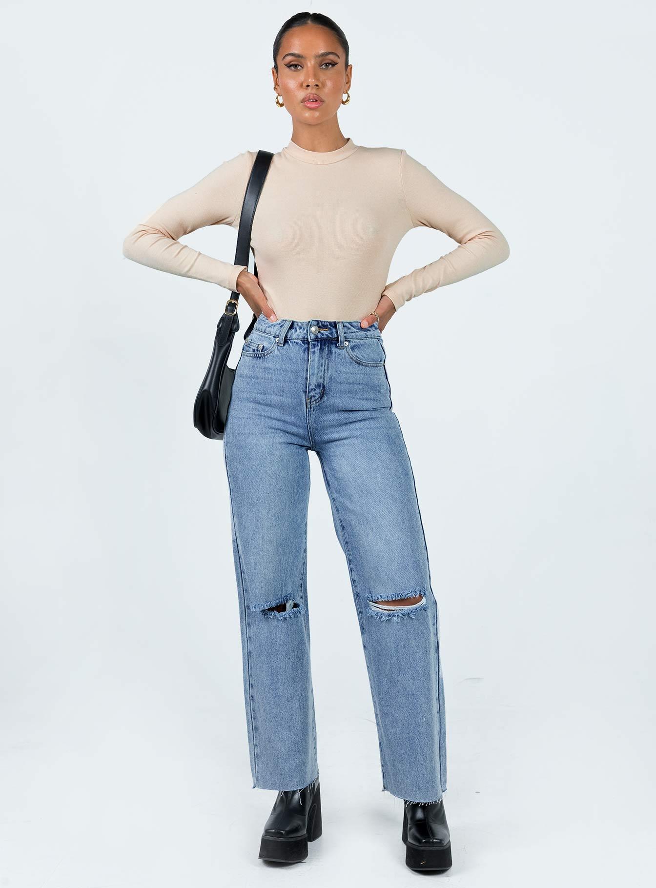 Thorne High Rise Straight Leg Jeans Denim Product Image