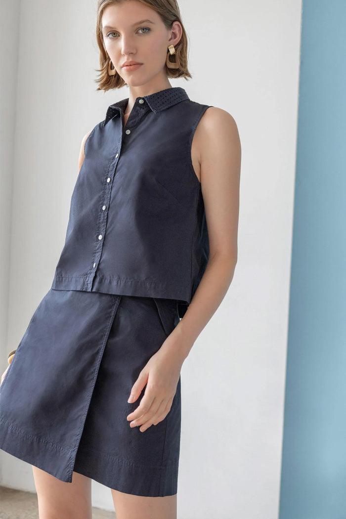 Eyelet Pocket Wrap Skirt Product Image