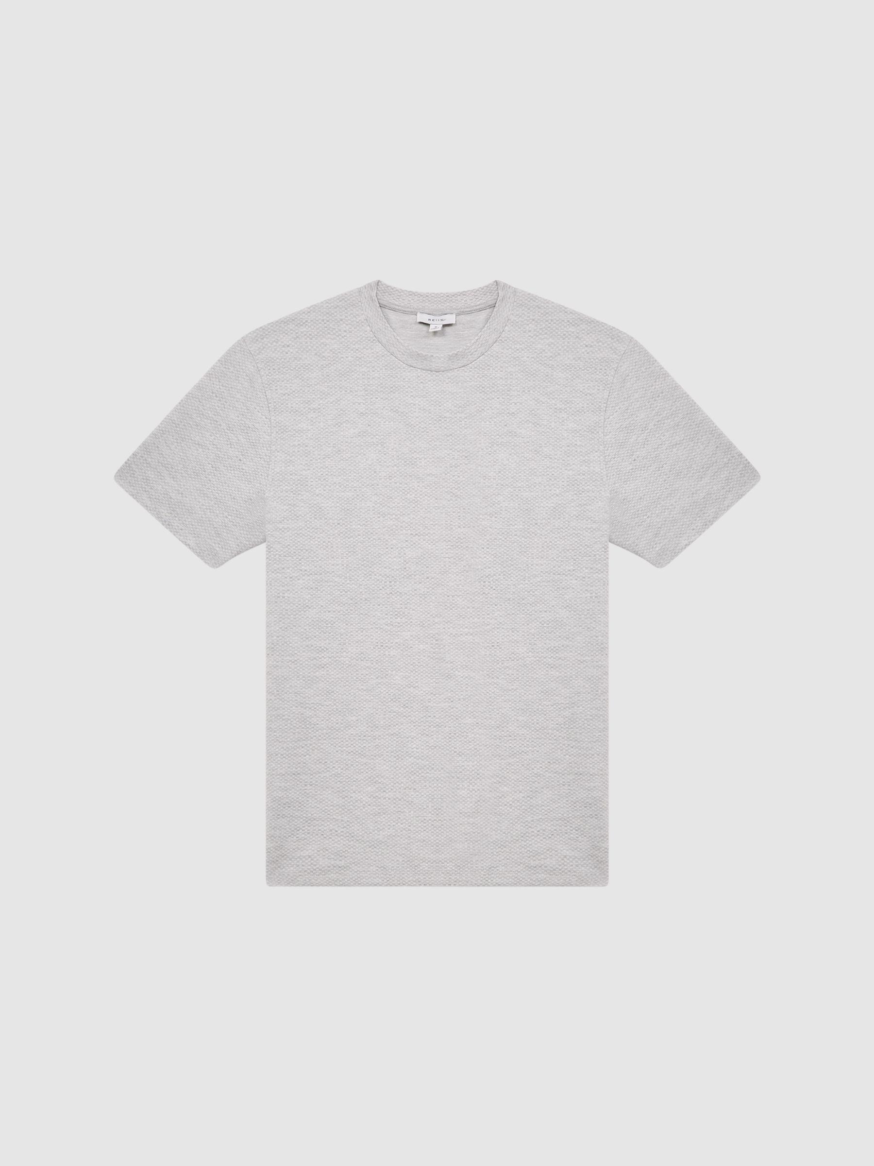 Slim Fit Honeycomb T-Shirt in Grey Melange Product Image