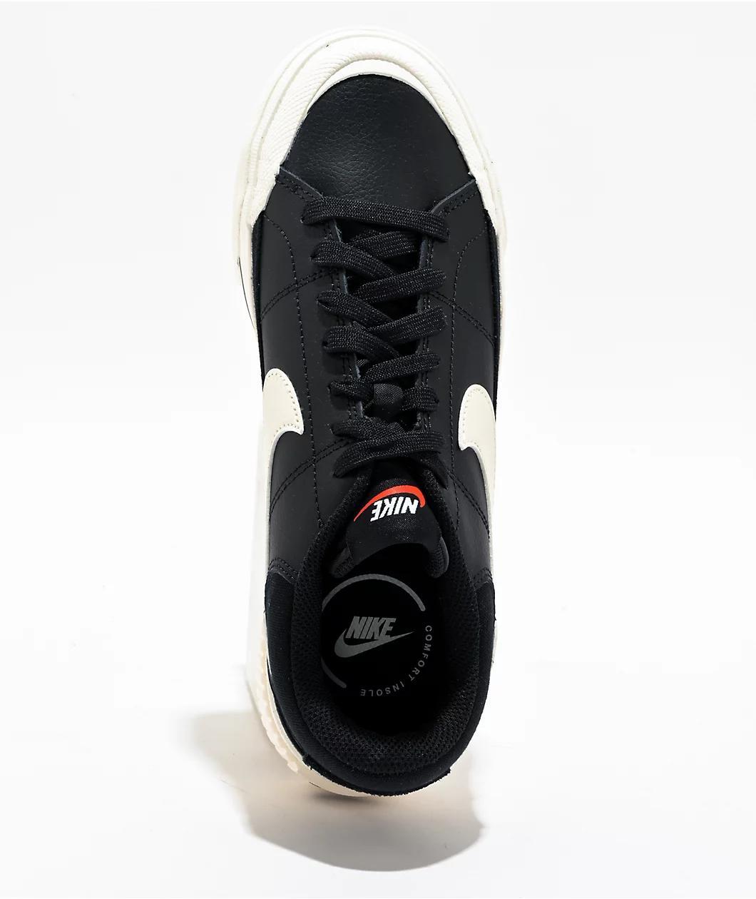 Nike Court Legacy Lift Black & White Platform Shoes Product Image