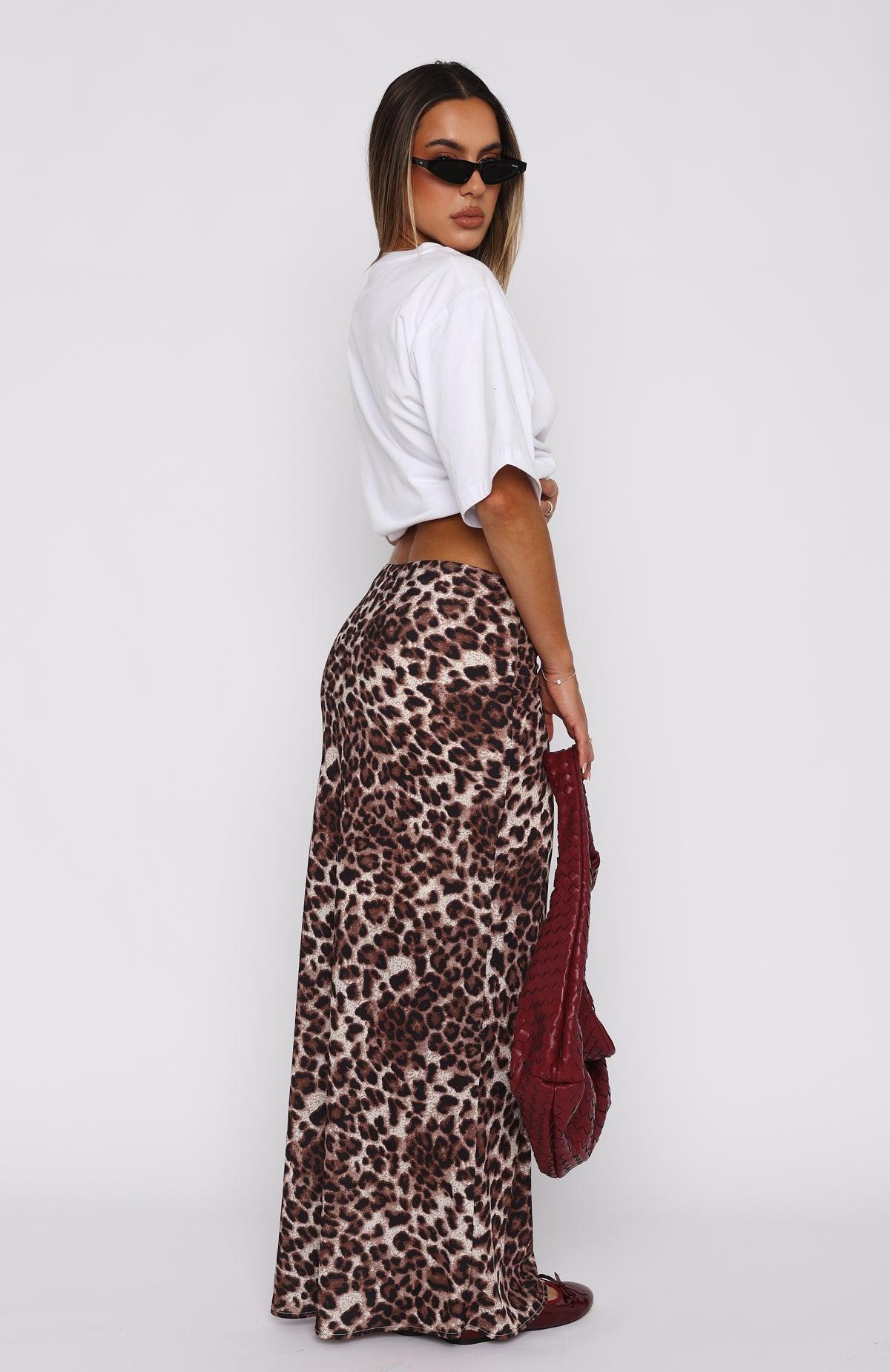 Take It From Here Maxi Skirt Leopard Product Image