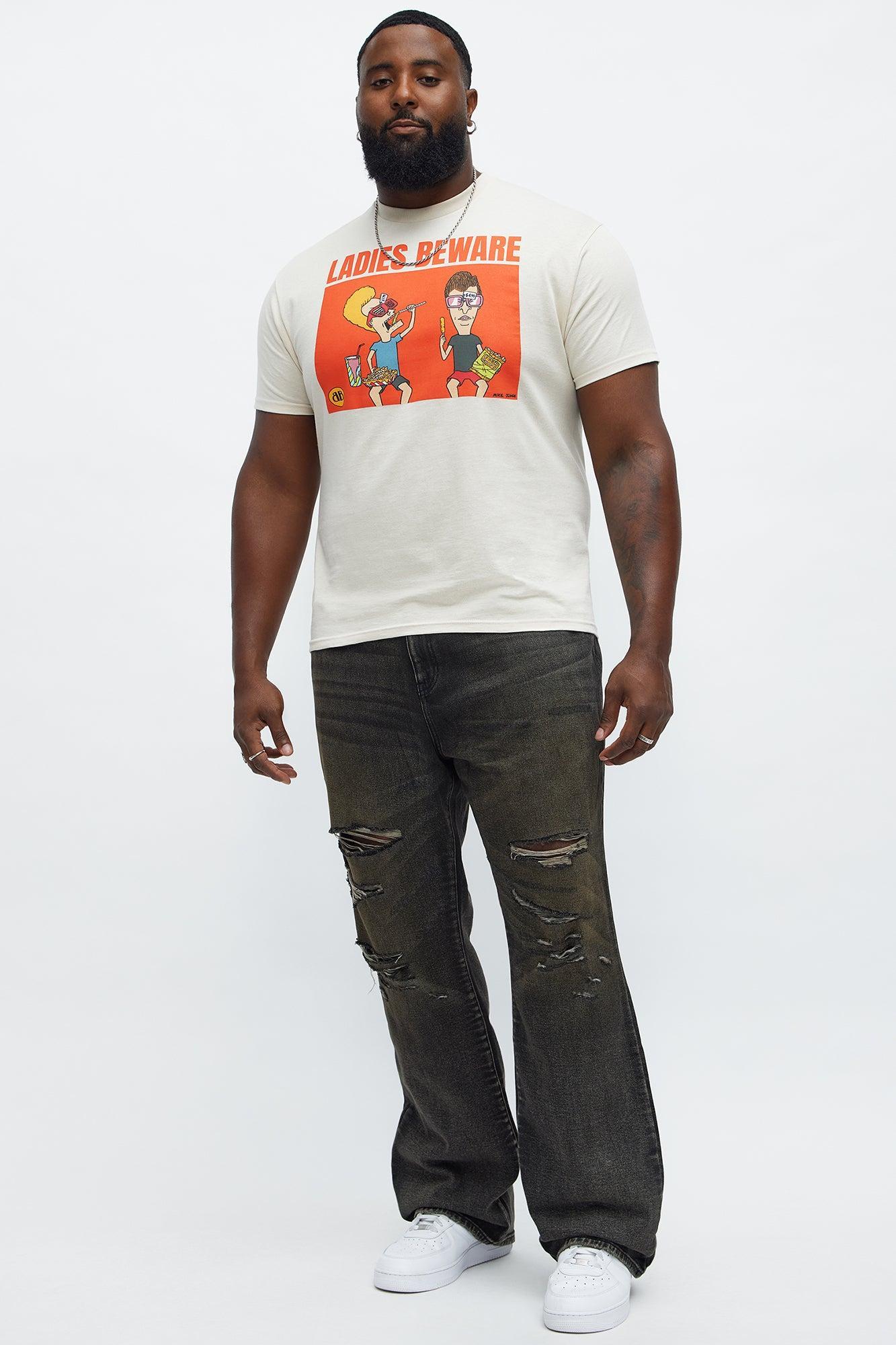 Beavis And Butthead Ladies Beware Short Sleeve Tee - Natural Product Image
