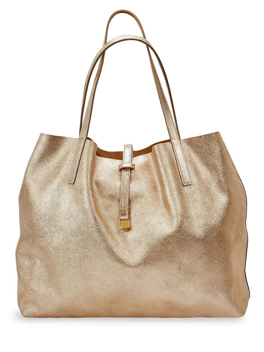 Luna Metallic Mixed Leather Reversible Tote Bag Product Image
