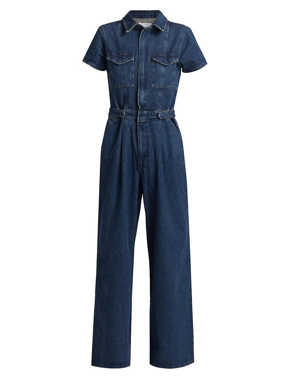 Womens Fit For Success Denim Jumpsuit Product Image