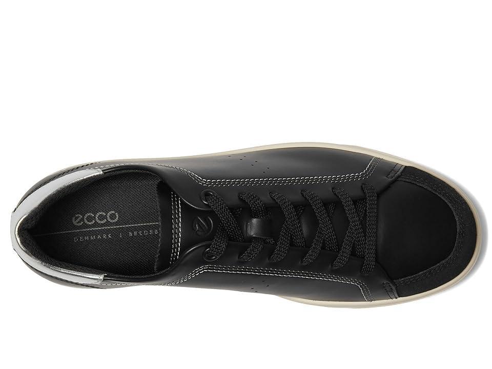 ECCO Street Lite Common Sneaker Black/Pure Silver) Women's Shoes Product Image