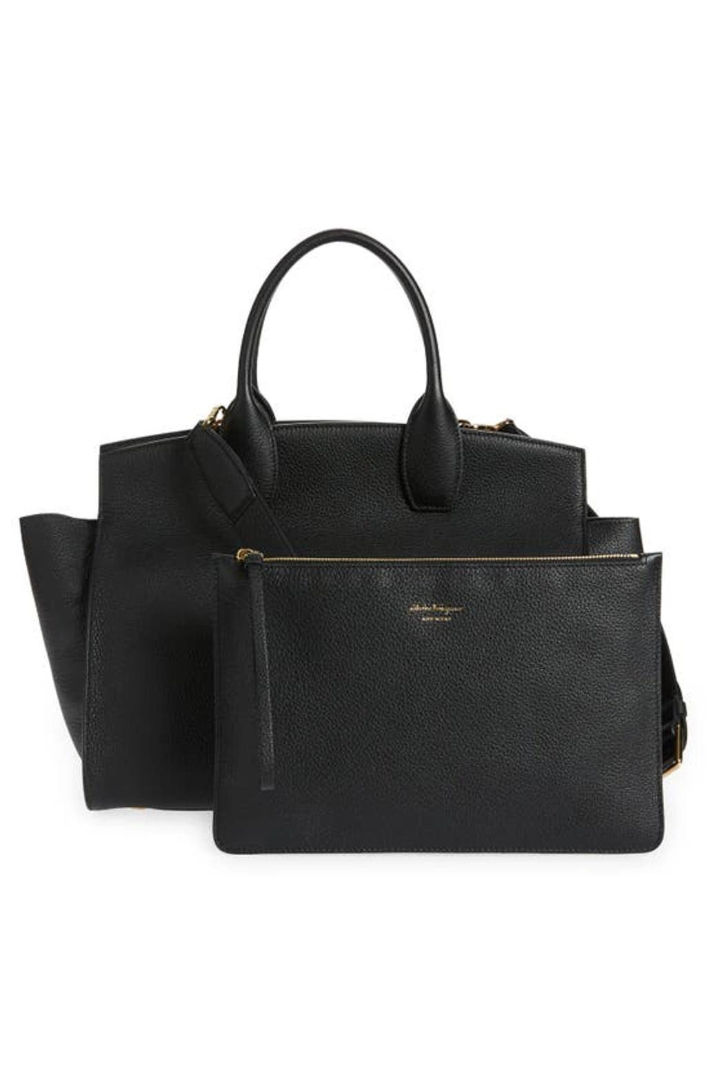 FERRAGAMO Studio Top Handle Satchel Bag In Black Product Image