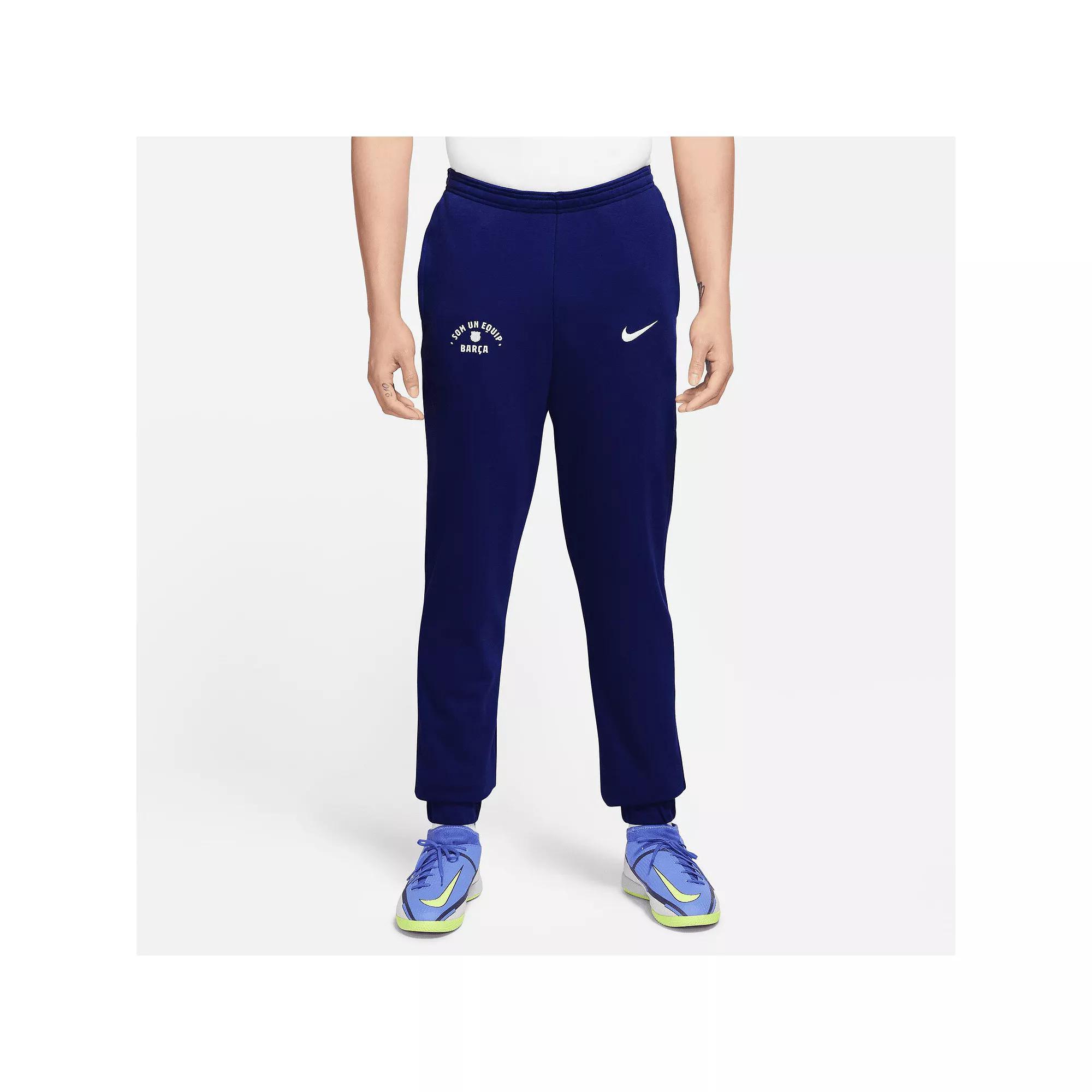 Men's Nike  Blue Barcelona Fleece Pants, Size: Large, Bar Blue Product Image